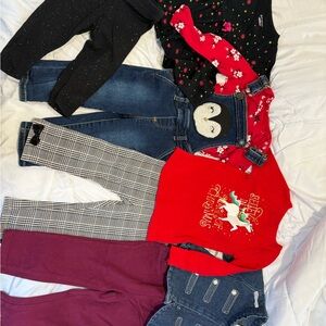 Kids Clothing Bundle with Red Unicorn Sweater